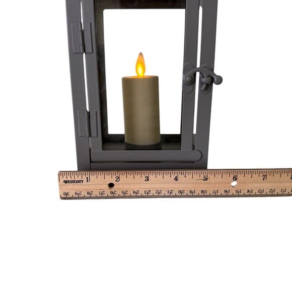 Gray Metal Lantern with Luminaria Candle - Picture 3 of 5